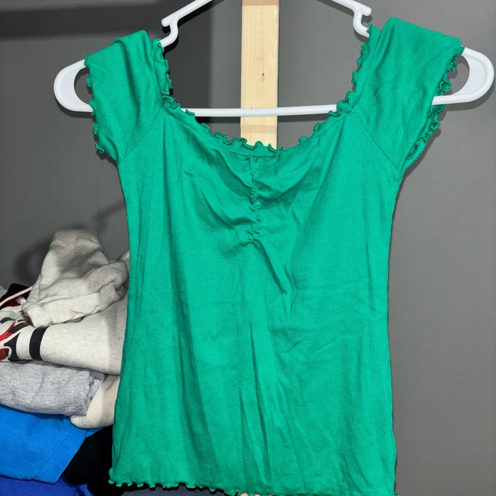 Hollister Juniors Vibrant Green Blouse